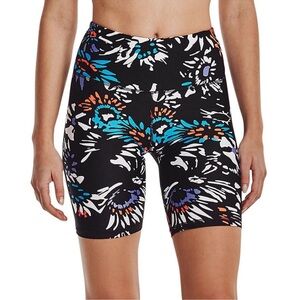 New Womens Under Armour Bike Shorts Black Floral Compression High Rise